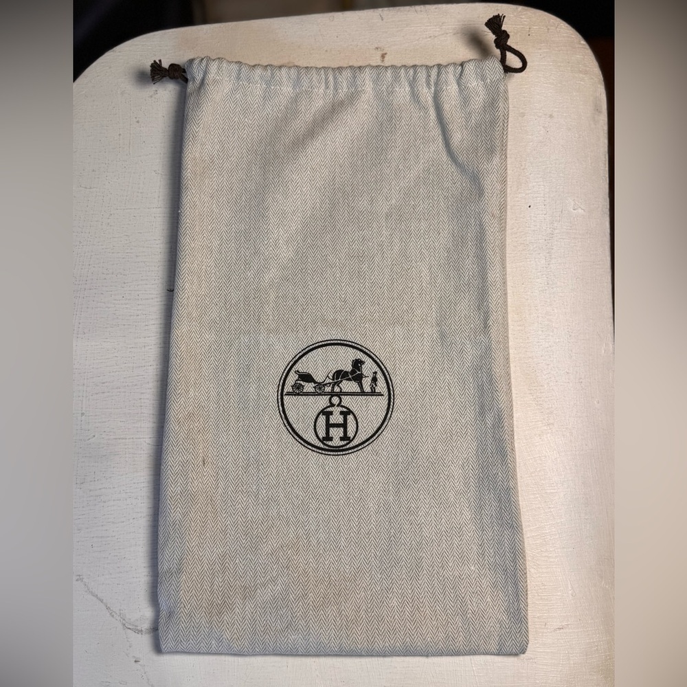 Hermès Herringbone Twill Drawstring Storage Dust Bag